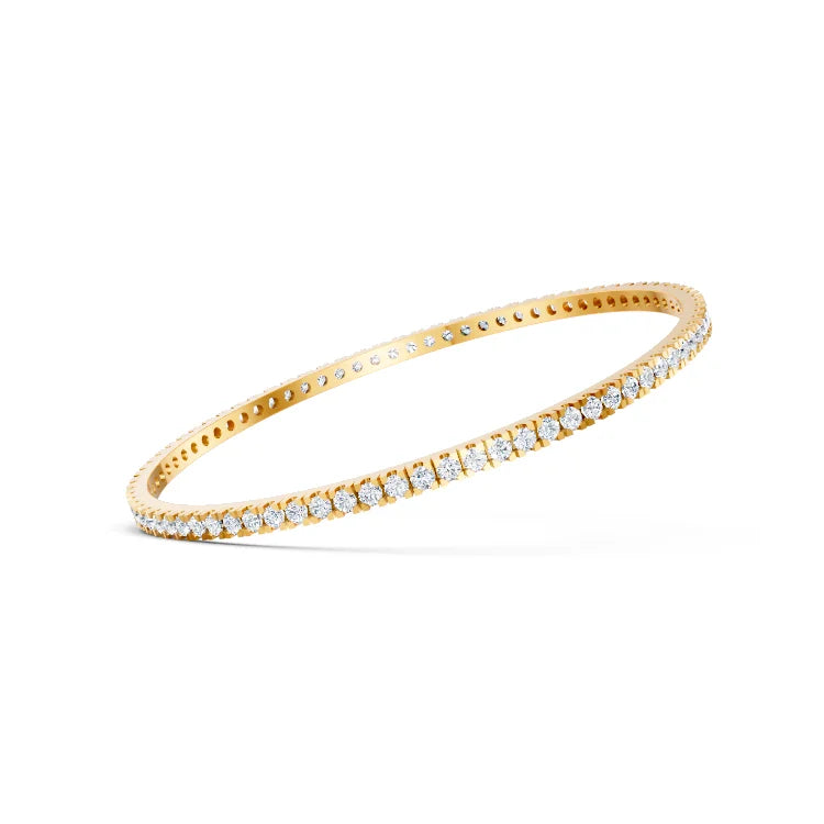 Moissanite 9K and 14K gold bangle