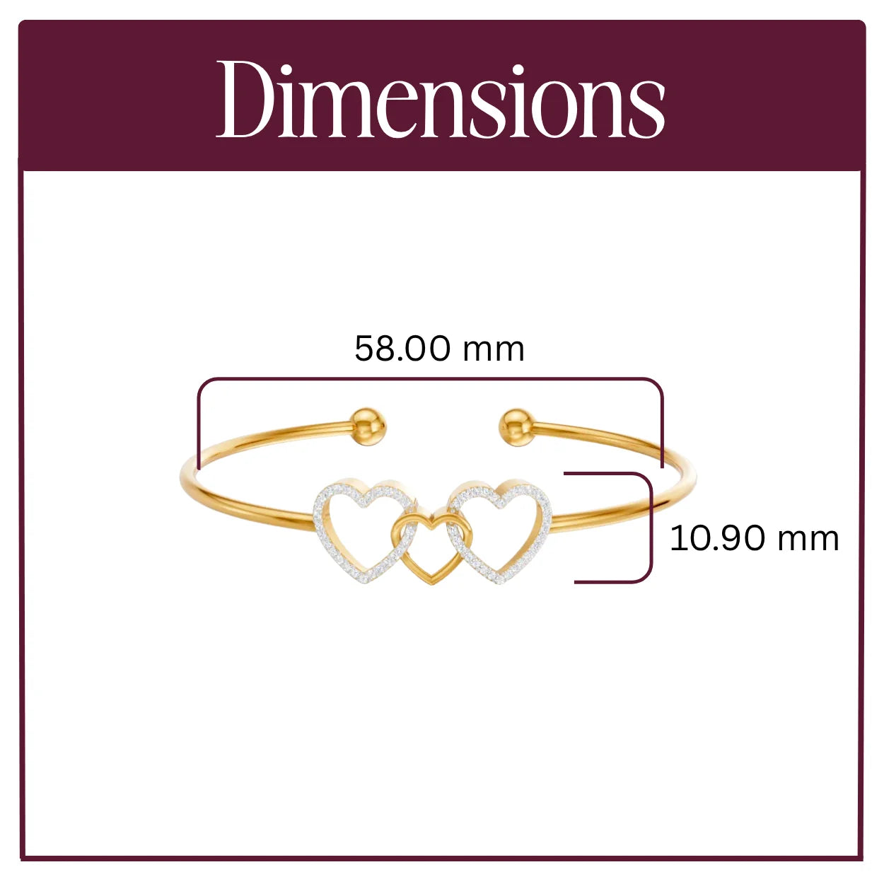 Trinity Heart Bangle