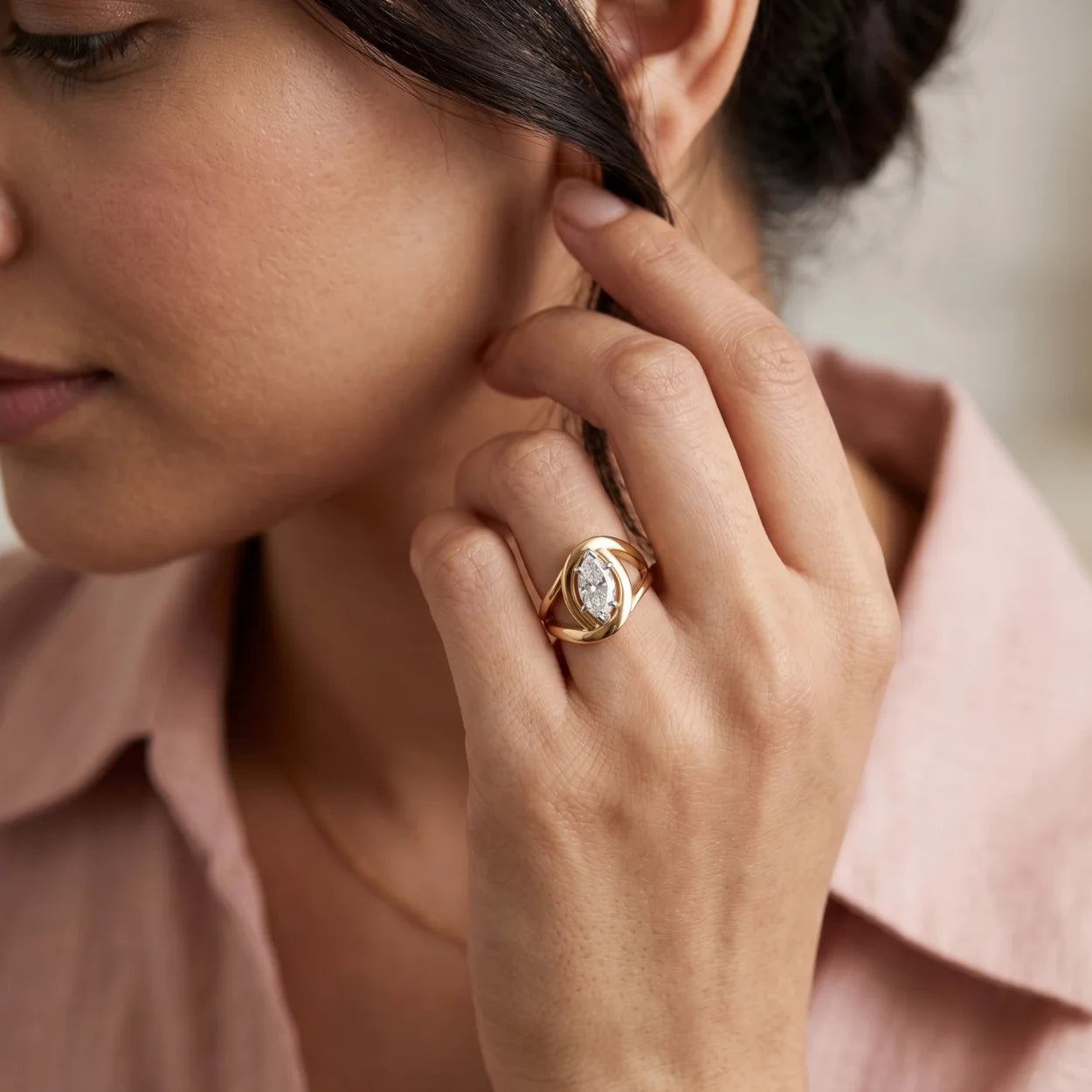Crown Empress Marquise Ring