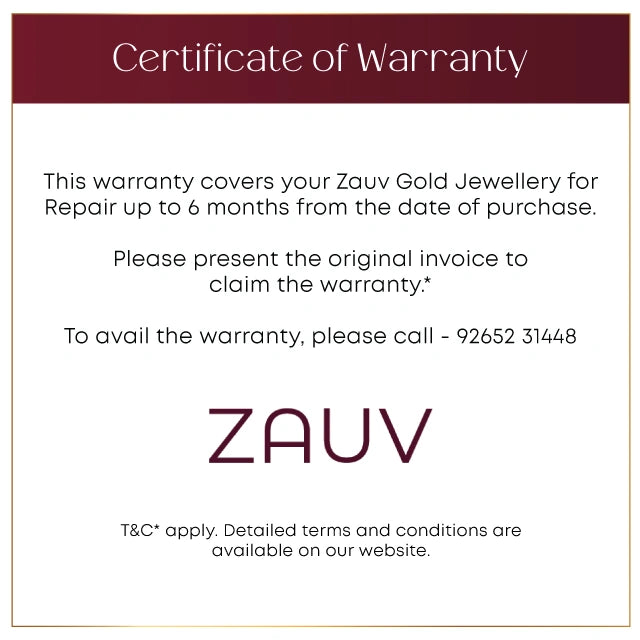 ZAUV Real Gold Certification of Warranty