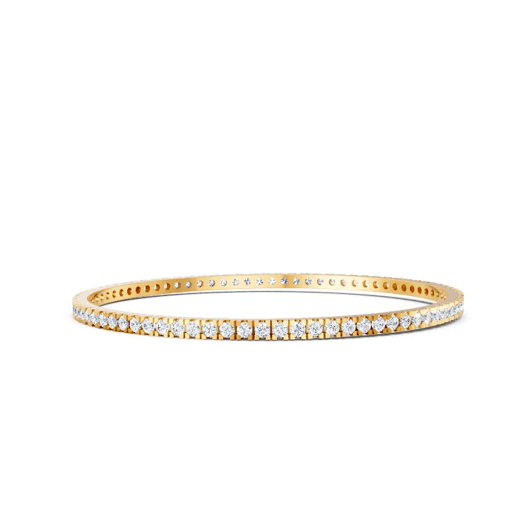 Moissanite 9K and 14K gold bangle