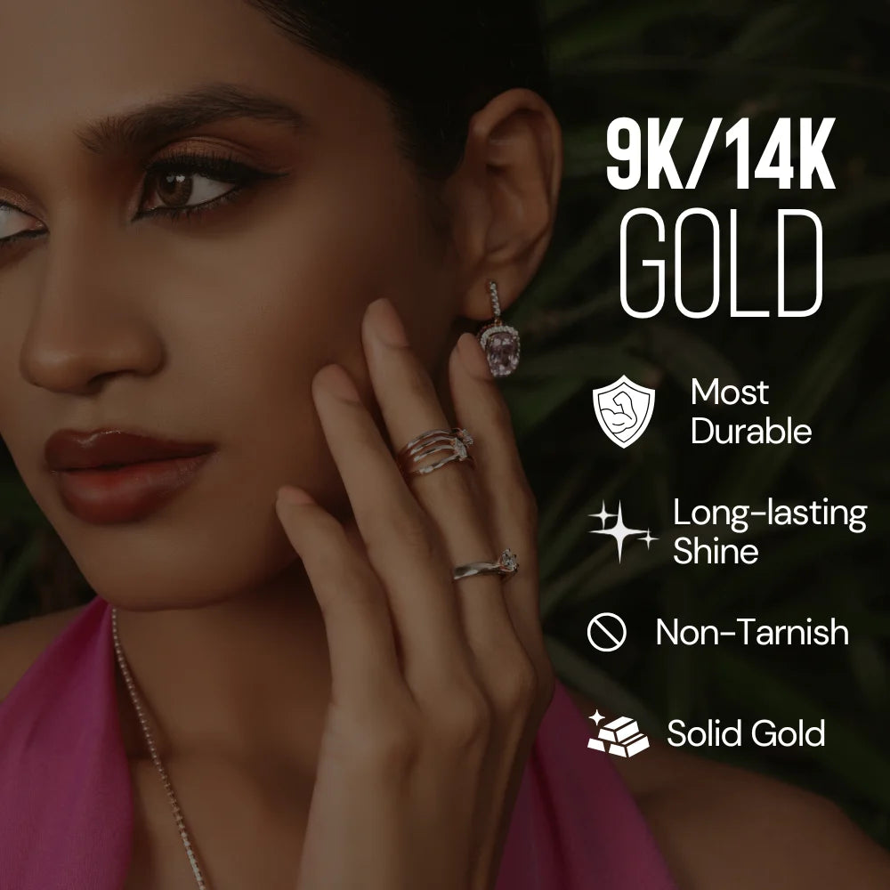  Moissanite 9K and 14K gold ring