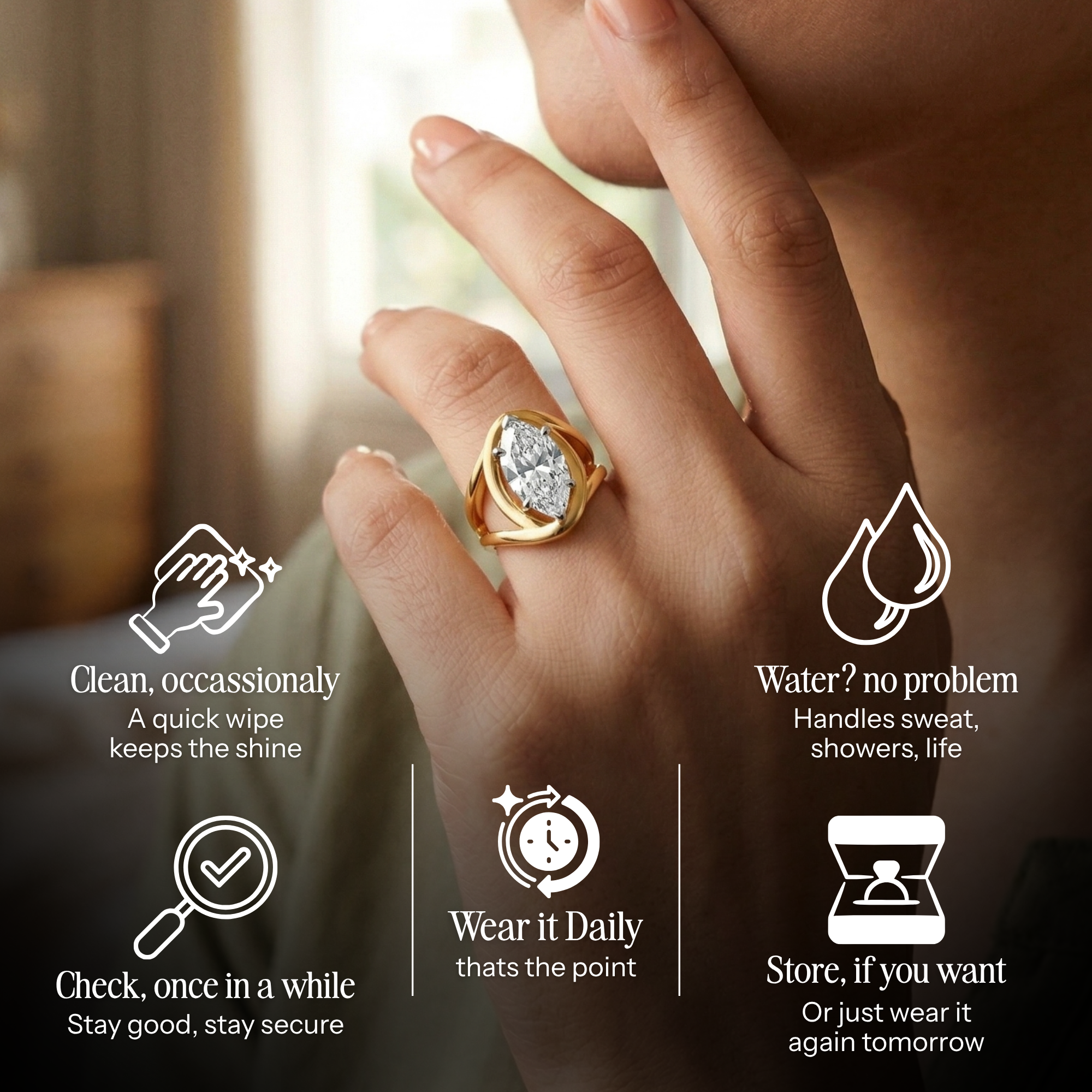 Crown Empress Marquise Ring