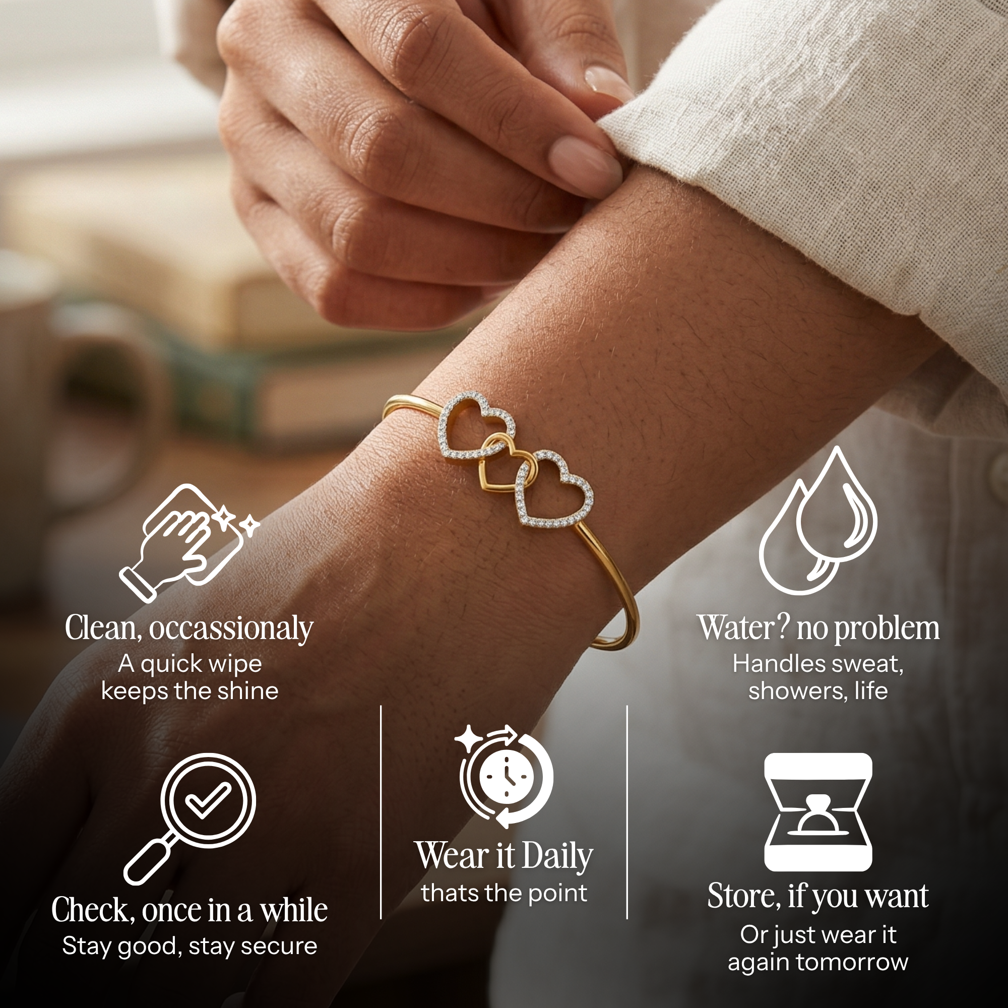 Trinity Heart Bangle