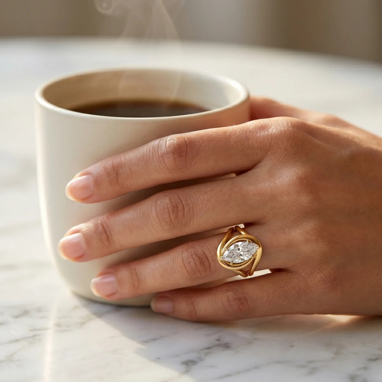 Crown Empress Marquise Ring