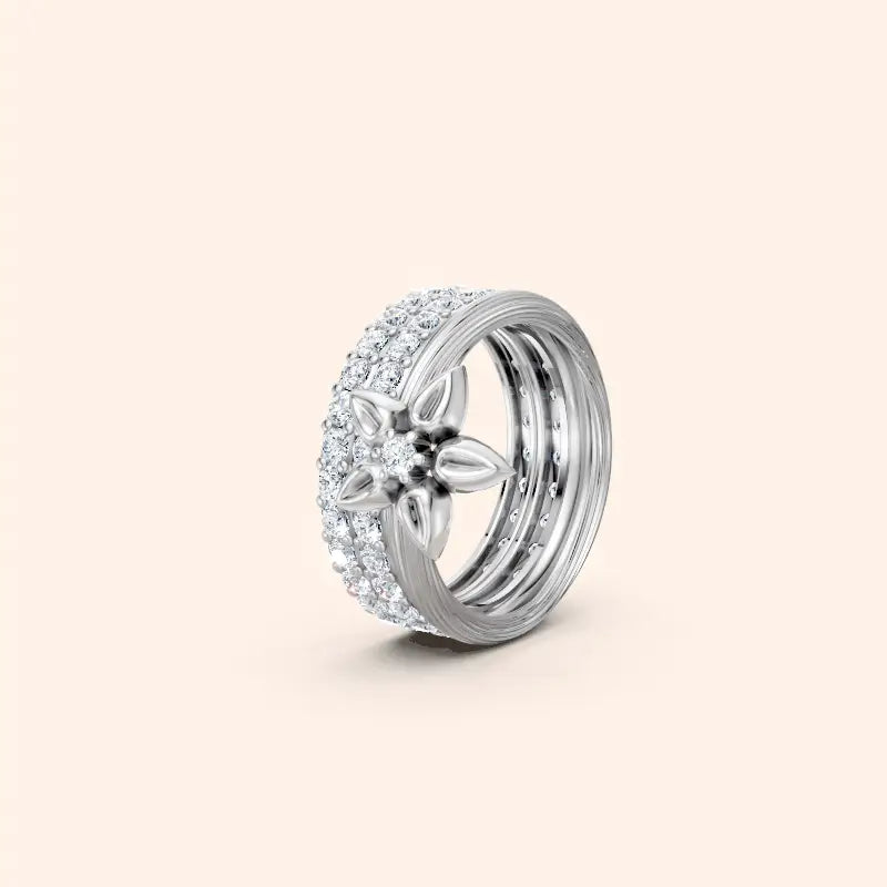 Petal Crown Moissanite Ring