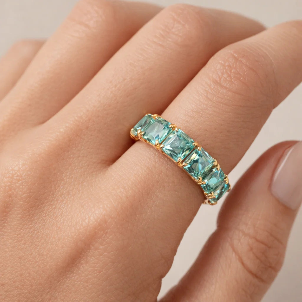 Semi Precious Stone 9K and 14K Real Gold Ring